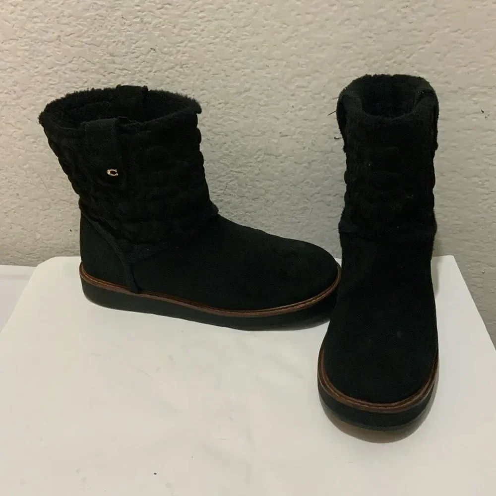 Coach Ivy Boot signature Black  women’s 9.5 suede MSRP: $378.00